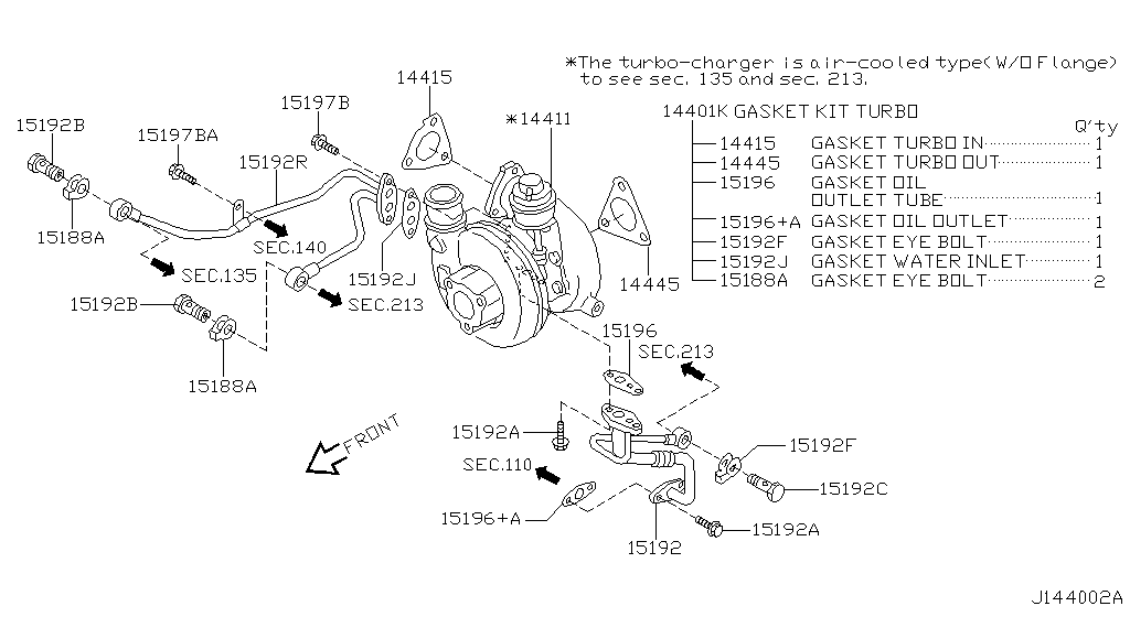 Турбокомпрессор GASKET KIT (02.00 - 01.02)