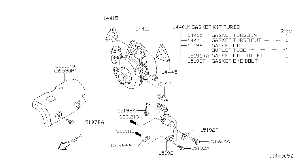 Турбокомпрессор GASKET KIT (07.02 - 10.02)