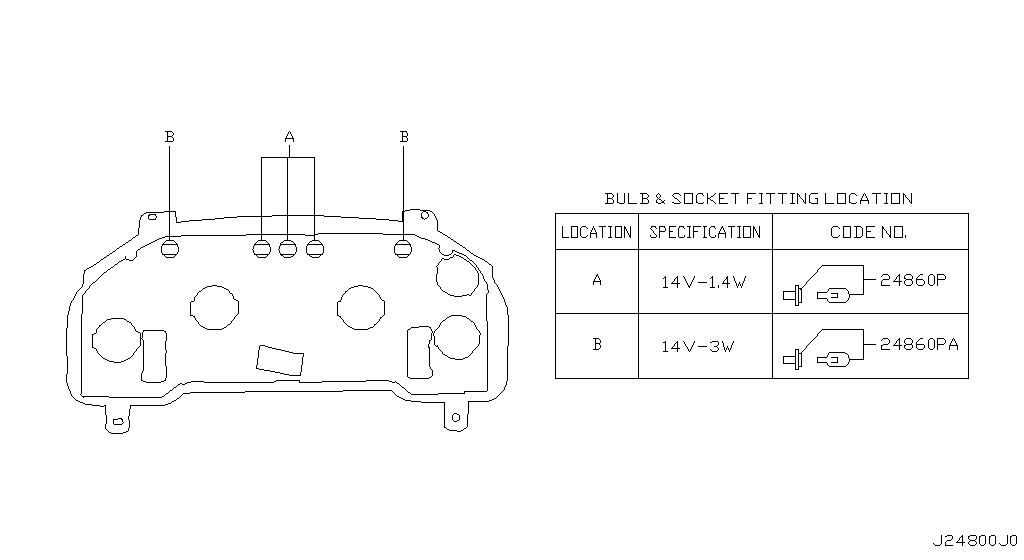 Измерительный инструмент, манометр EXCEPT FINE VISION METER TYPE REAR VIEW (07.04 - 12.06)