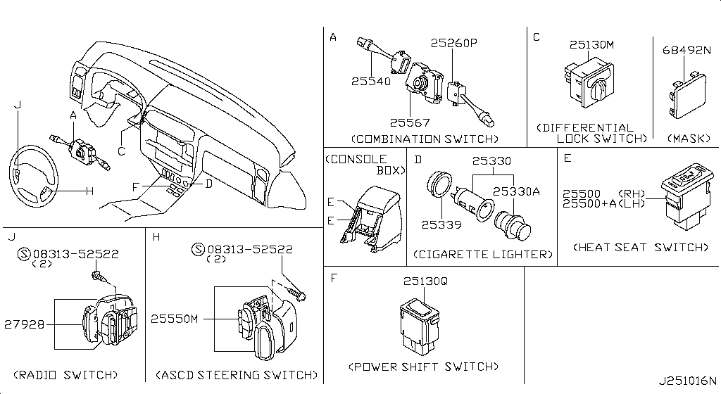 Переключатель STEERING & CENTER CONSOLE (10.05 - 12.06)
