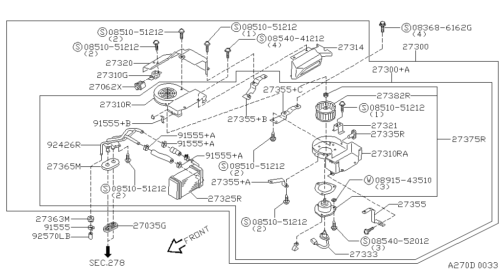 Блок отопителя и вентилятора REAR HEATER UNIT (AUTO) (10.97 - 02.00)