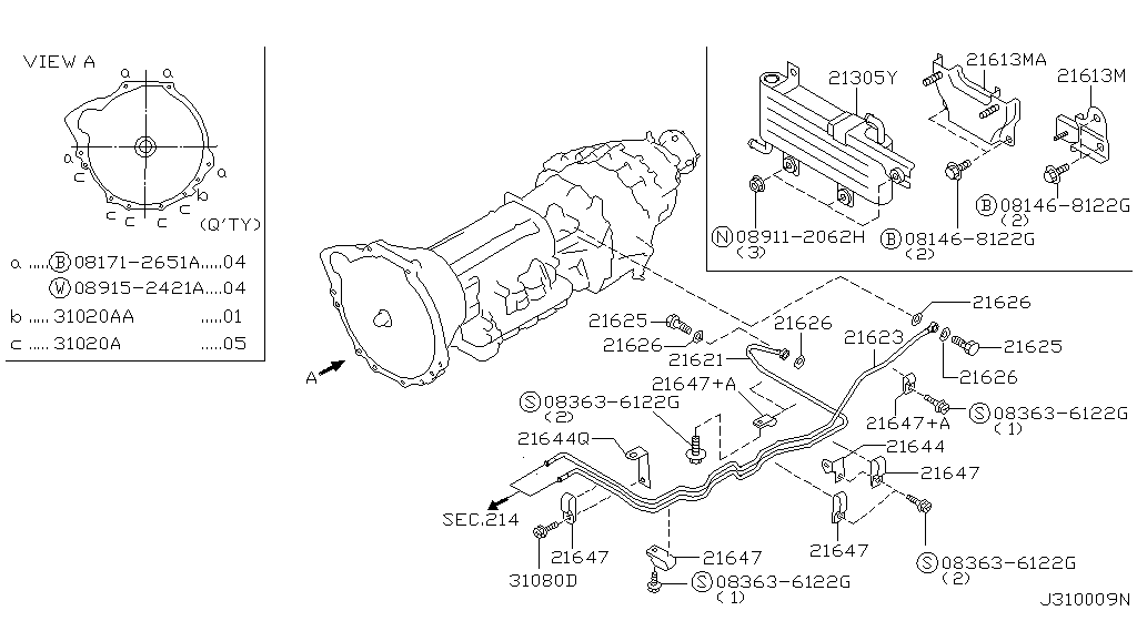 АКПП, трансмиссия, крепления FITTING PARTS (02.00 - 07.01)
