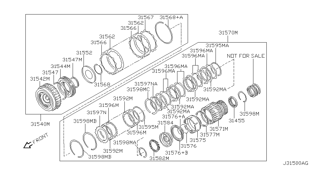 Сцепление и сервопривод LOW & REVERSE CLUTCH PARTS (02.00 - 07.01)