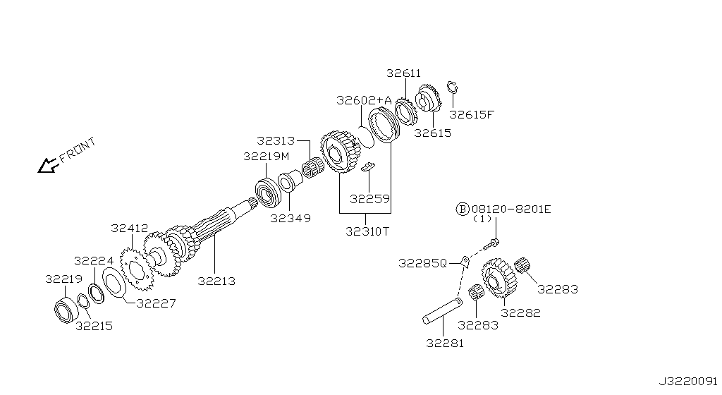 Привод трансмиссии COUNTER & REVERSE GEAR (FS5R50B) (02.00 - 07.01)