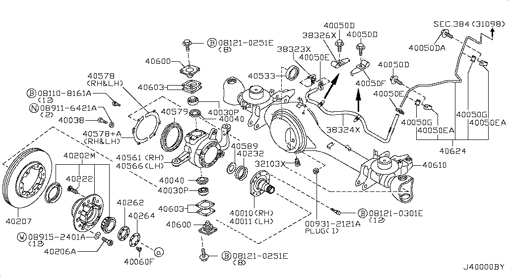 Передний мост FRONT AXLE PARTS (10.05 - 12.06)