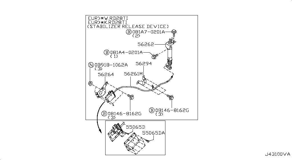 Задняя подвеска STABIILIZER RELEASE DEVICE (07.04 - 10.05)