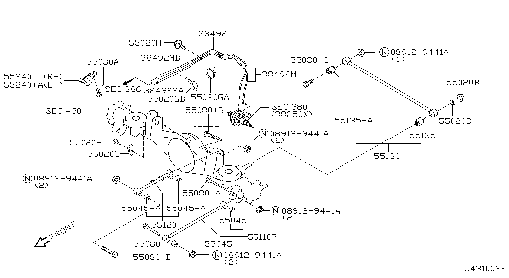 Задняя подвеска LINK & DIFF LOCK CONTROL (06.99 - 02.00)