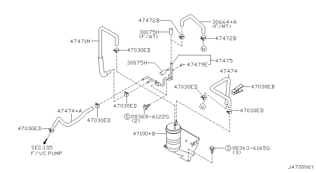 Сервоприводы тормозов и система управления сервоприводами PIPING W/OUT DIFF LOCK,EXHAUST SHUTTER (02.00 - 10.01)