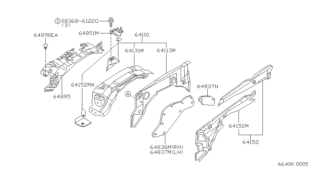 Планка капота, крепления HOODLEDGE PANEL&FITTING LH (10.97 - 02.00)