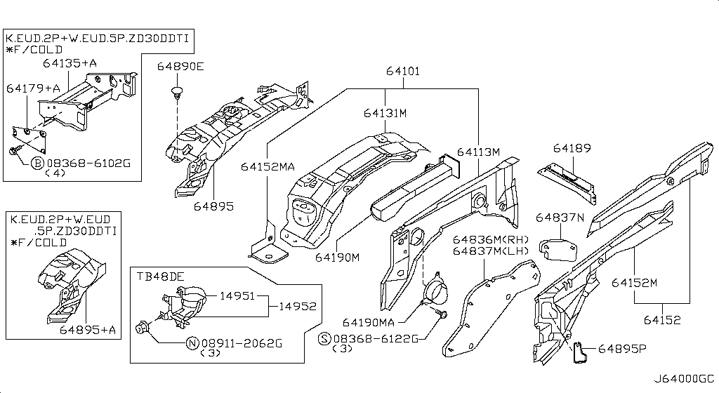 Планка капота, крепления HOODLEDGE PANEL&FITTING LH (12.06 - н.в.)