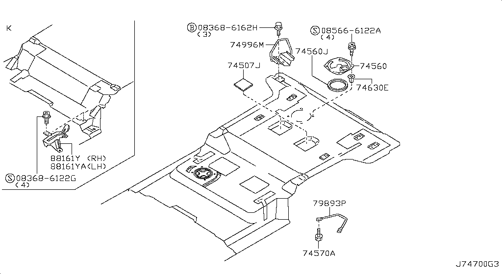 Фитинги напольного покрытия REAR FLOOR(EUD.2P) (12.06 - н.в.)