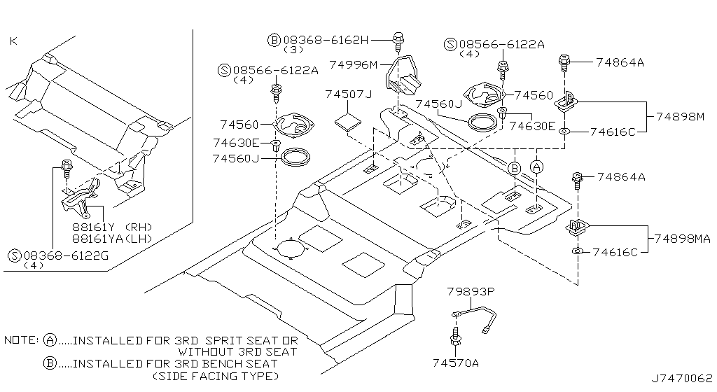 Фитинги напольного покрытия REAR FLOOR(EUB/C.5P+W.EUD.5P) (07.01 - 10.02)