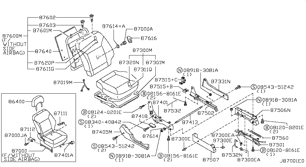 Переднее сиденье RH SEAT (10.05 - 12.06)