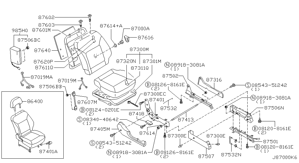 Переднее сиденье RH MANUAL SEAT (07.01 - 10.02)