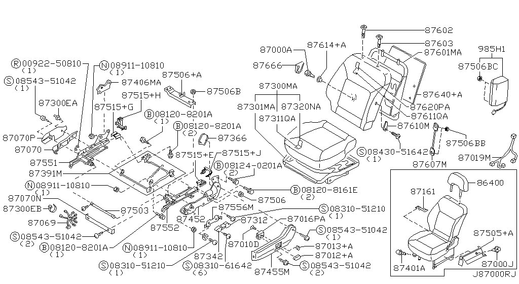 Переднее сиденье LH POWER SEAT (10.02 - 07.04)