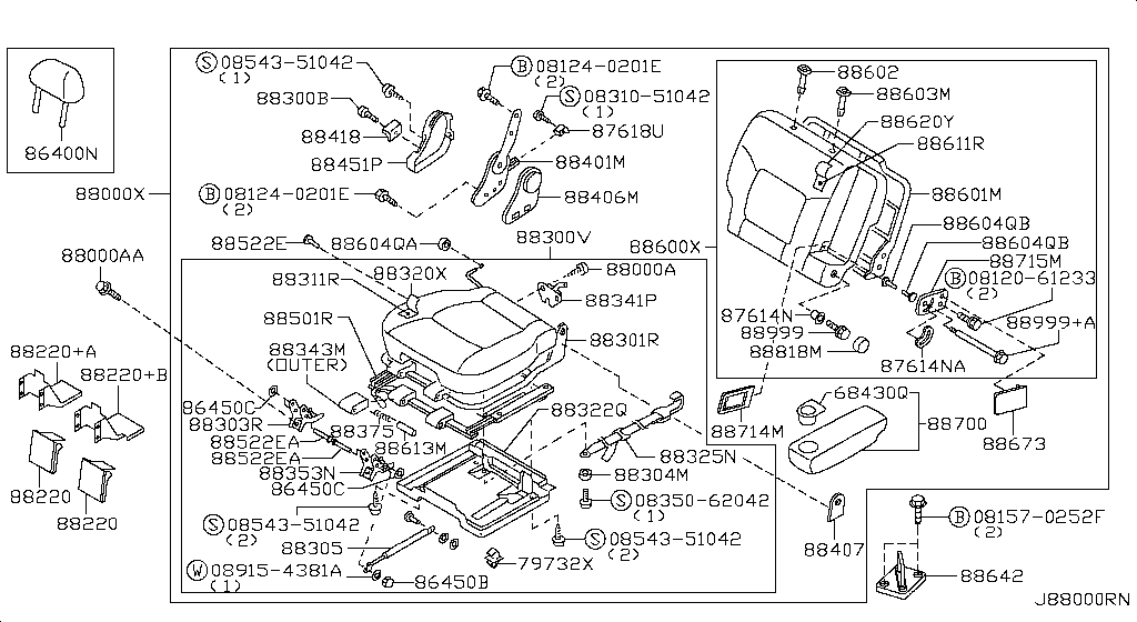 Заднее сиденье RH SEAT (10.05 - 12.06)