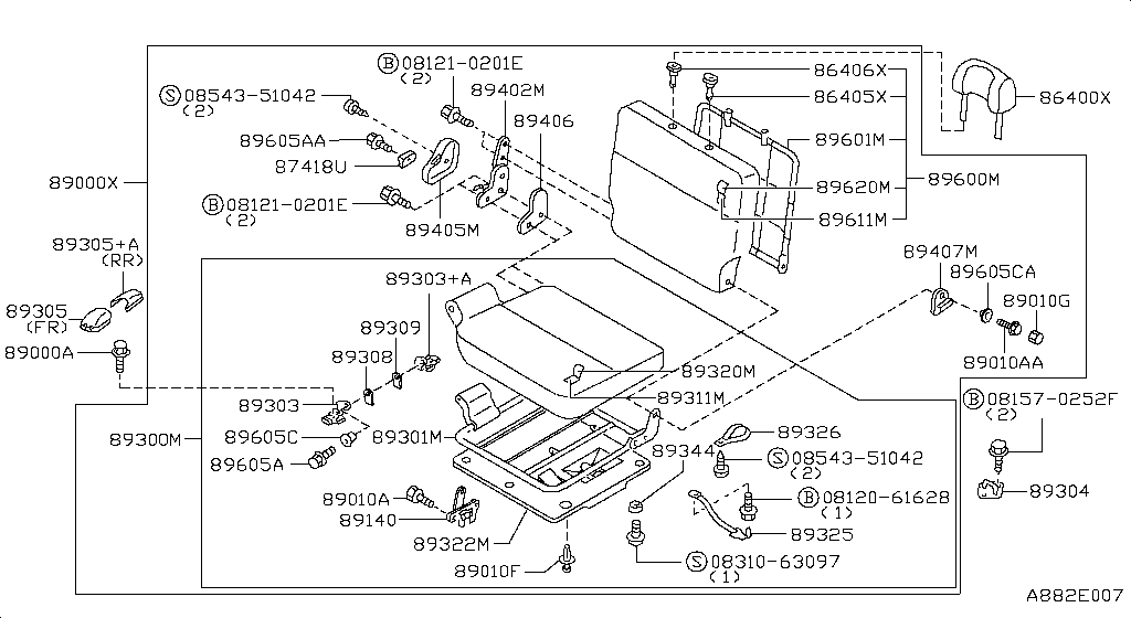 Третье сиденье RH SEAT (12.98 - 06.99)