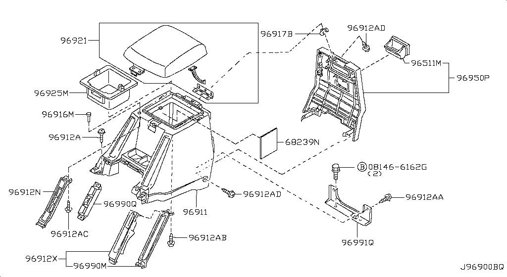 Корпус консоли CONSOLE ASSY-CTR (10.05 - 12.06)