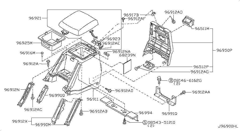 Корпус консоли CONSOLE ASSY-CTR (12.06 - н.в.)