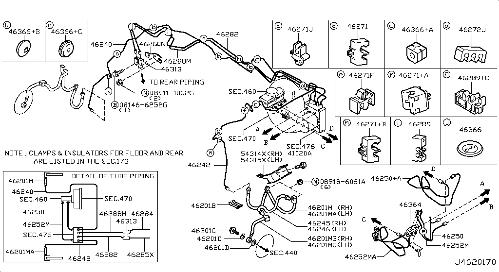 Тормозная проводка и система управления FRONT PIPING (12.04 - 09.07)